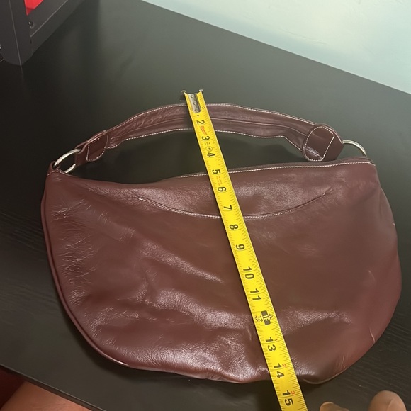 BOLSA Red brown Lambskin Leather clutch ~ EUC reddish clay color - Picture 8 of 8